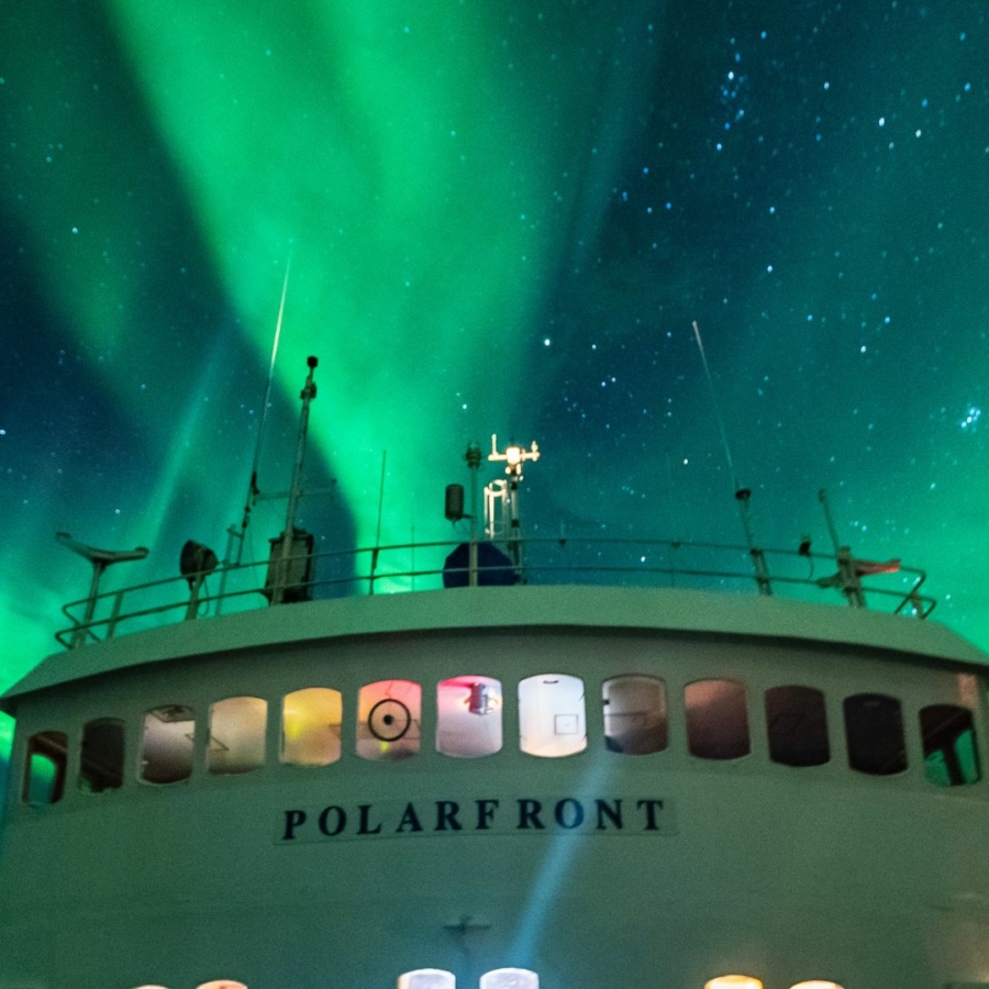 Aurore boréale à bord de Polarfront