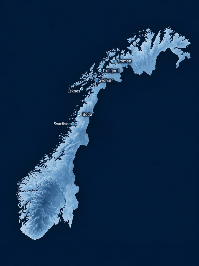 Carte de la destination Norvège