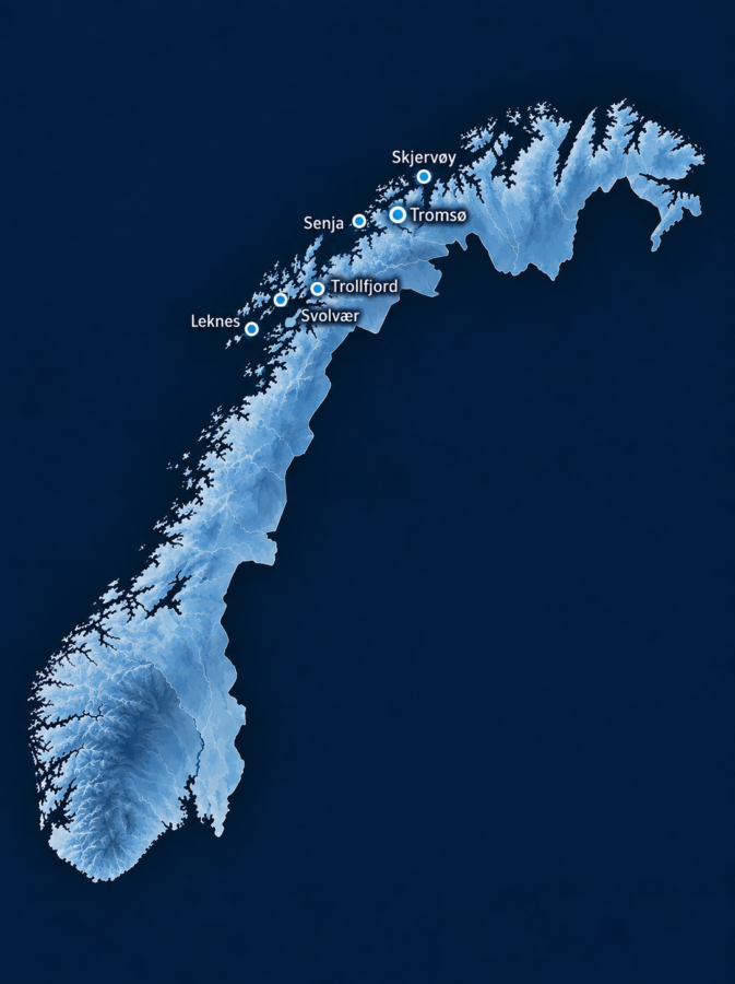 Carte de la destination Norvège