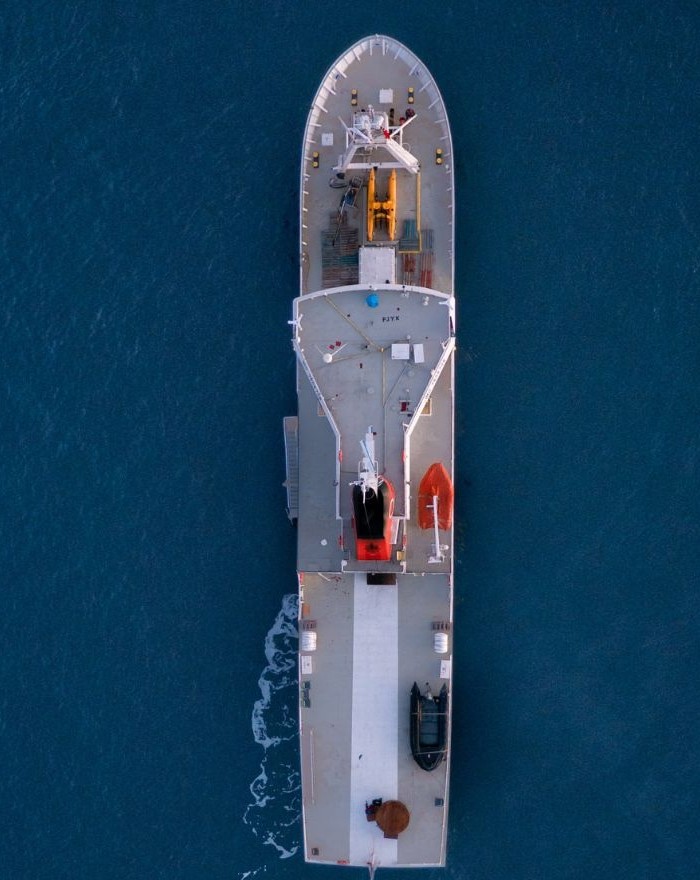 Polarfront seen from above by a drone