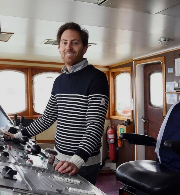 Yann Le Bellec, co-founder and president of Latitude Blanche, on Polarfront’s bridge